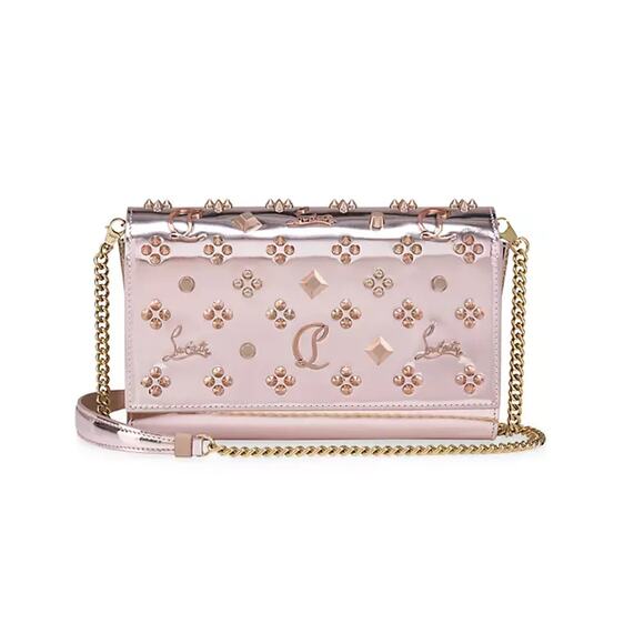 Christian Louboutin Handbags - Christian Louboutin Studded Pink Paloma Clutch Bag